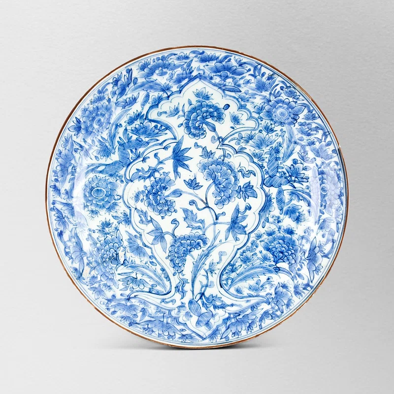 Blue Porcelain Plate Gold Porcelain