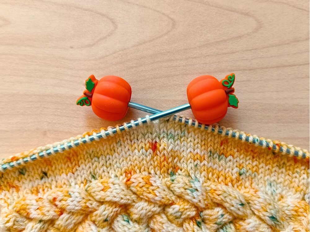 Pumpkin Stitch Stoppers on Knitting Pumpkin Stitch Stoppers