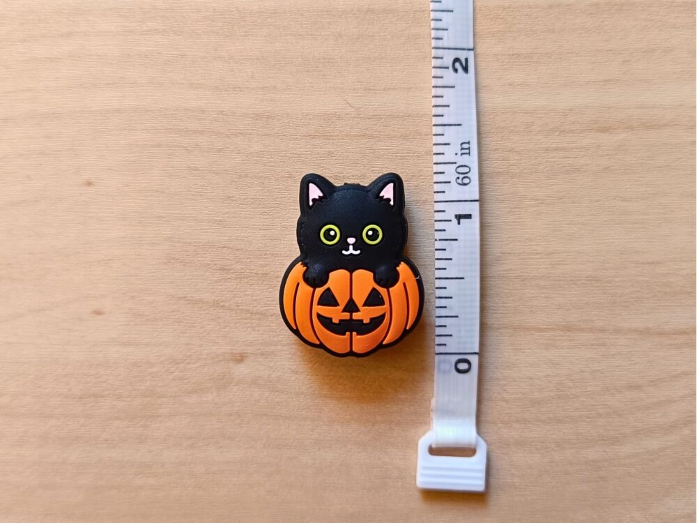 Halloween Stitch Stoppers Size 2 Pumpkin and Black Cat Stitch Stoppers